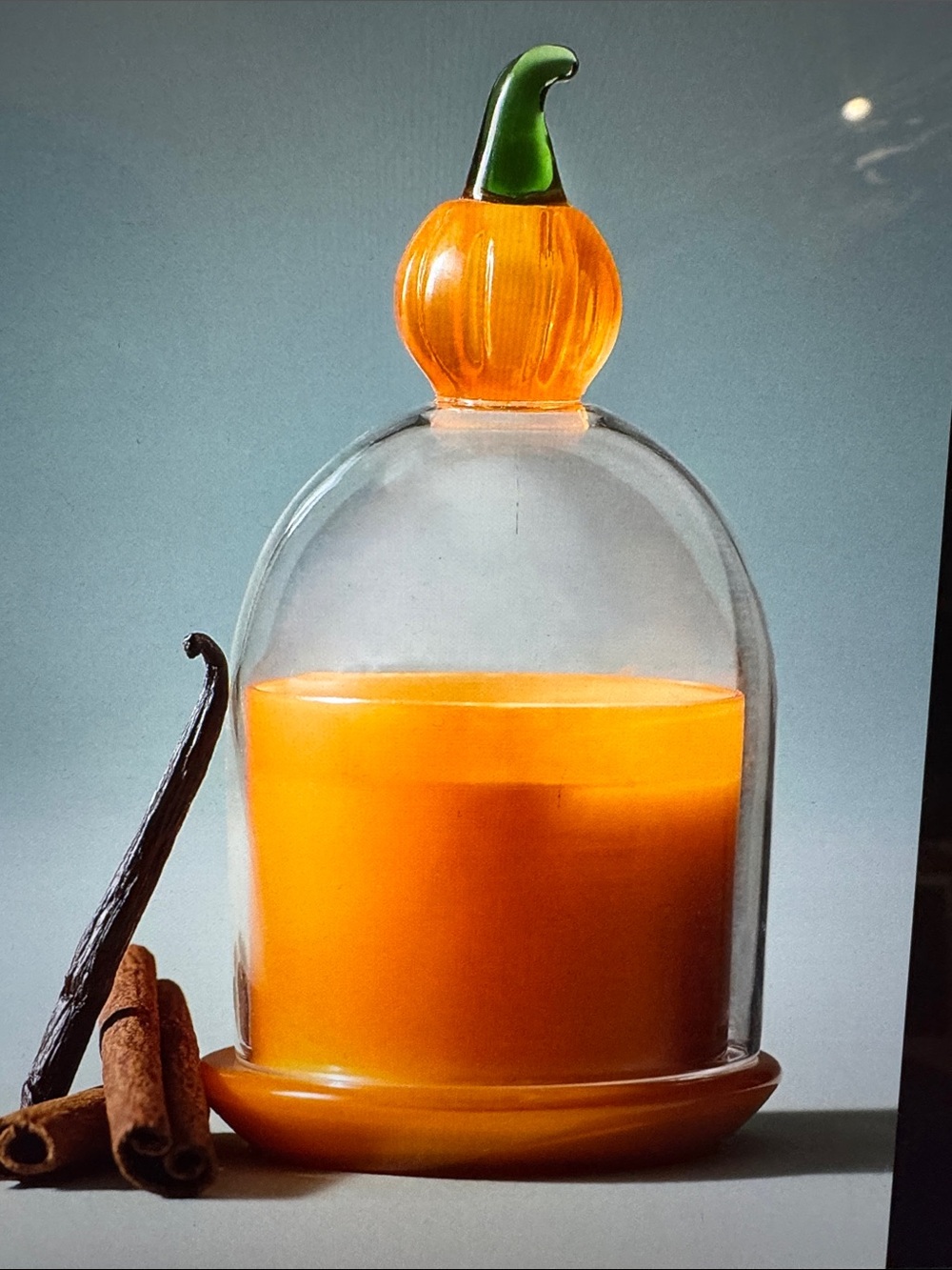 Anthropologie Fall Icon Cloche Pumpkin Sweet Vanilla Glass Candle